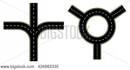 Road For Concept Design. Travel Concept. Line Vector Icon. Top View. Vector Illustration. Stock Imag