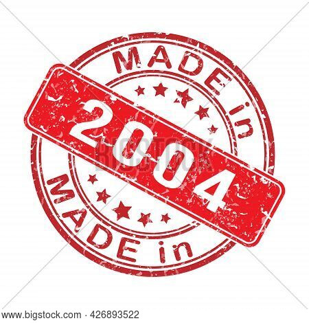 Imprint Of A Seal Or Stamp With The Inscription Made In 2004. Editable Vector Illustration. Label, S