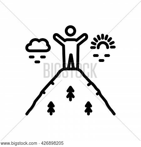 Black Line Icon For Somehow By-some-means Anyway Anyhow At-any-rate Peak Hill Nature
