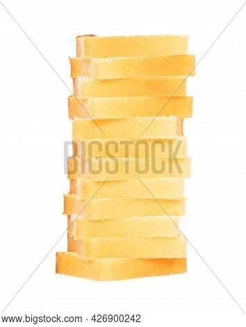 Traditional Homemade Sliced Buttercake, Isolated On A White Background