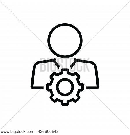Black Line Icon For Competent Capable Adequate Efficient Skilled Experience Development
