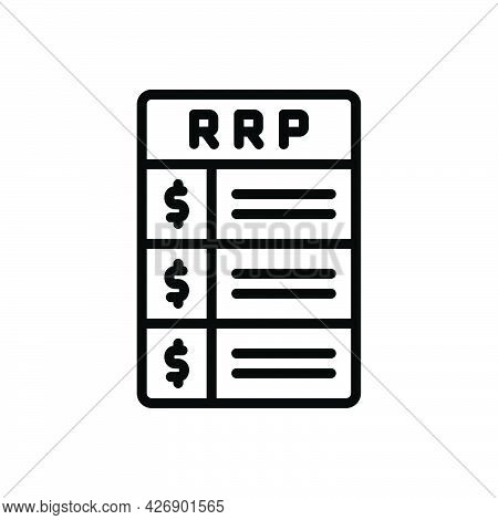 Black Line Icon For Rrp Paper List Concept Method Recommended-retail-price