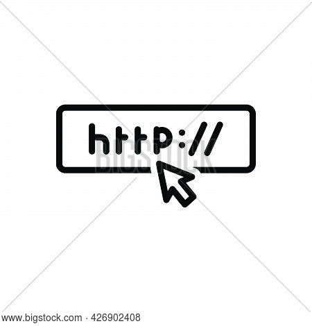 Black Line Icon For Urls Browser Website Homepage Http Hosting Page
