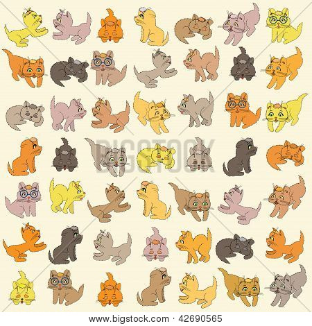 Aantal Kittens. Bewerkbare vectorillustratie
