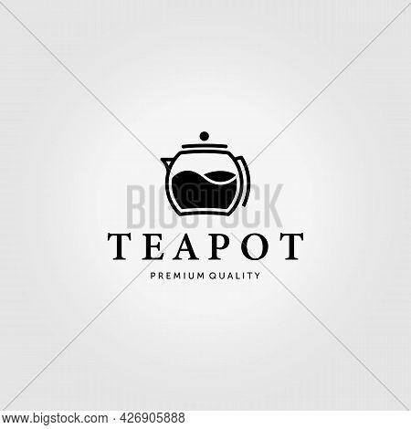 Minimal Teapot Vintage Logo Vector Illustration Design