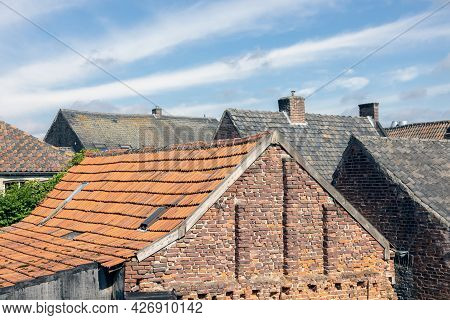 View At Roofs Old Historic Houses Downtown Arcen, The Netherlands