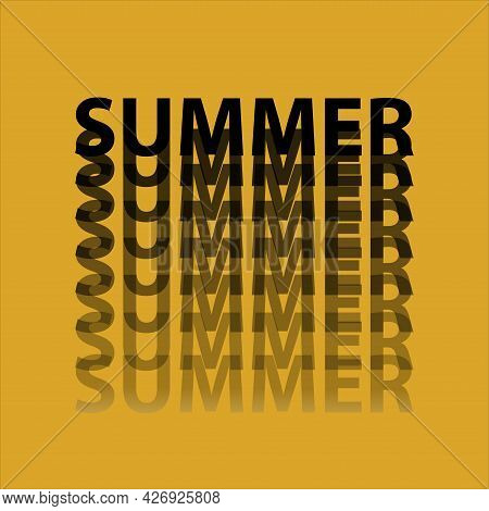 Summer, Digital Handwriting, Lettering, Black Letters With Gradient On The Color Of The Fortuna Gold