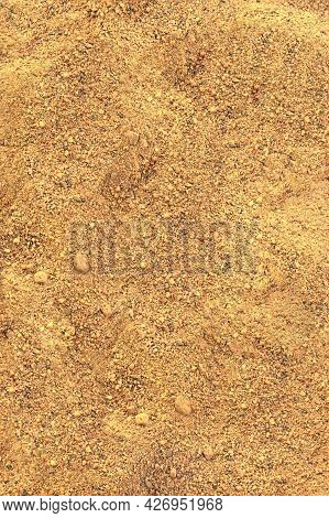 Yellow Large Beach Sand. Texture. Sand Background