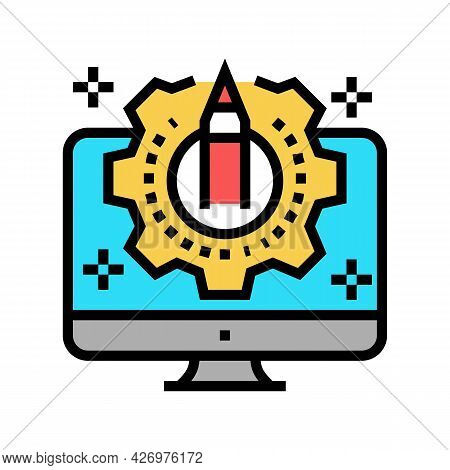 Creativity Process Ugc Color Icon Vector. Creativity Process Ugc Sign. Isolated Symbol Illustration