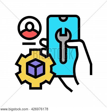 Settings And Fixing Account Ugc Color Icon Vector. Settings And Fixing Account Ugc Sign. Isolated Sy