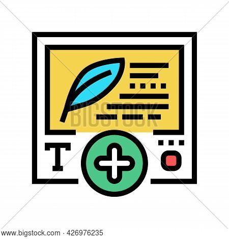Text Content Ugc Color Icon Vector. Text Content Ugc Sign. Isolated Symbol Illustration