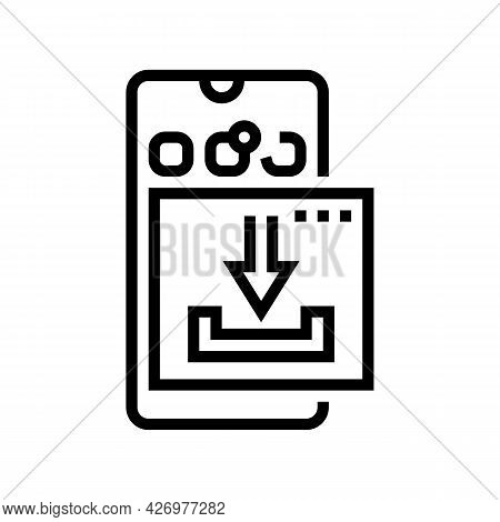 Download Mobile Phone App Ugc Line Icon Vector. Download Mobile Phone App Ugc Sign. Isolated Contour