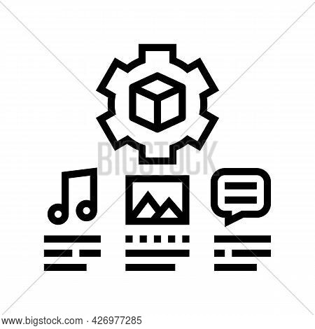 Settings Of Audio, Image And Test Ugc Line Icon Vector. Settings Of Audio, Image And Test Ugc Sign. 