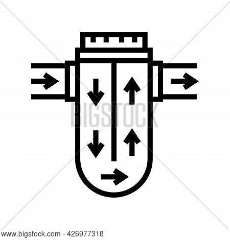 Process Of Water Filtration Line Icon Vector. Process Of Water Filtration Sign. Isolated Contour Sym