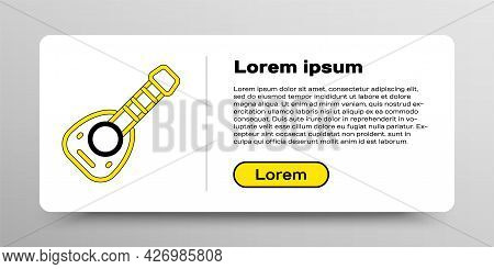 Line Musical Instrument Lute Icon Isolated On White Background. Arabic, Oriental, Greek Music Instru
