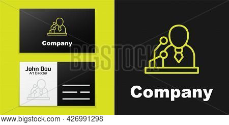 Logotype Line Breaking News Icon Isolated On Black Background. News On Television. News Anchor Broad