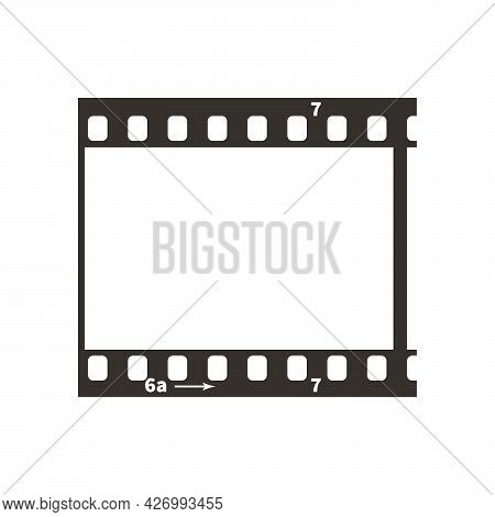 Single Dia Positive 35mm Film Snip, Simple Black Icon On White