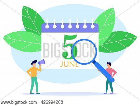 Flat Style Vector Illustration, People Are Preparing For A Special Day, Saving The Planet, World Env