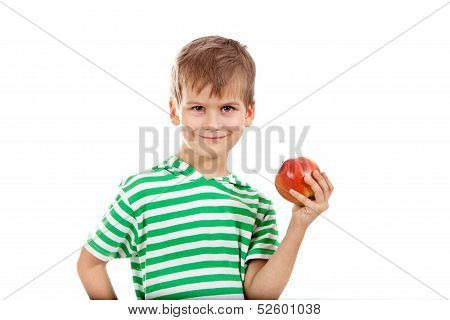 Boy Holding An Apple