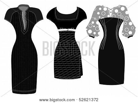 Woman Fashion Dresses Isolated On White Background