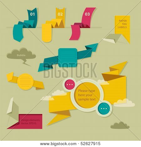 Web Element. Origami Style. Vector.