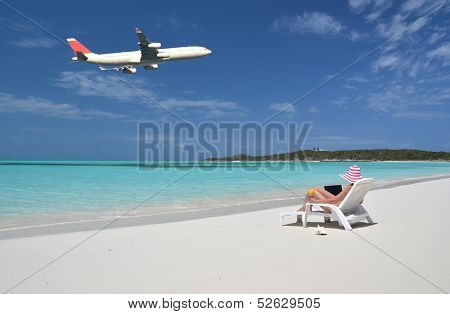 Beach scene. Great Exuma, Bahamas