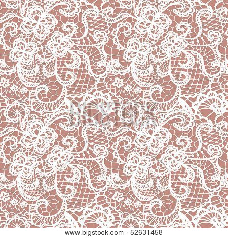 Lace seamless pattern with flowers