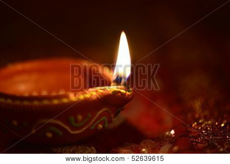 An Indian lamps on dark background.