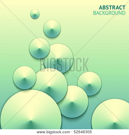 Abstract green cones bright vector background