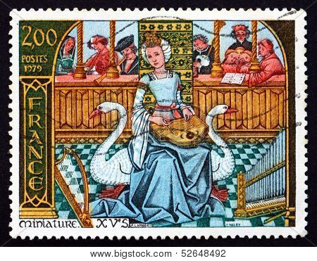 Postage Stamp France 1979 Music, 15Th Century Miniature
