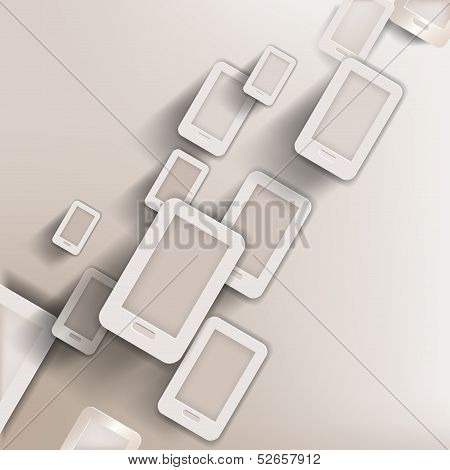 paper background with phone design