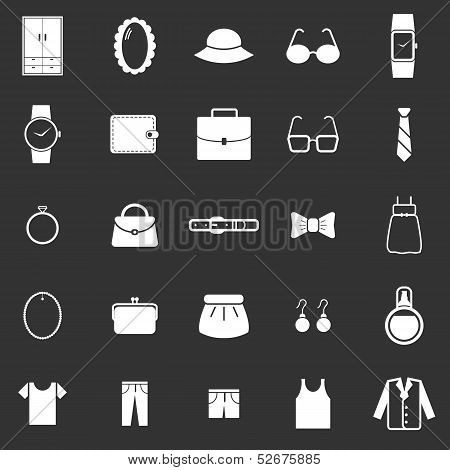 Dressing Icons On Black Background