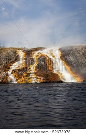 Overflow From Excelsior Geyser Runs Into The Yellowstone River