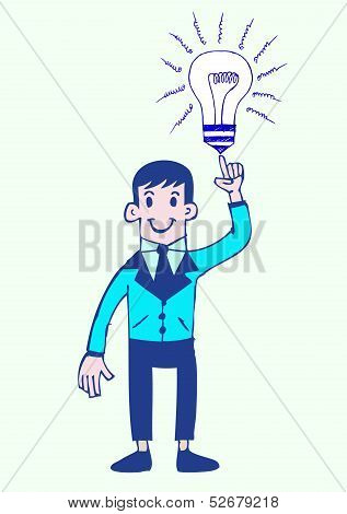 cartoon business man idea