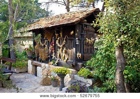 Traditional Wooden Corn Drier Shed