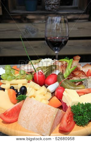 European Cold cuts and cheese platter (Jausen Platte, Brotzeit Platte)