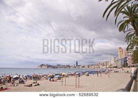 Benidorm, Spain - September 13, 2013: Beach Of Poniente