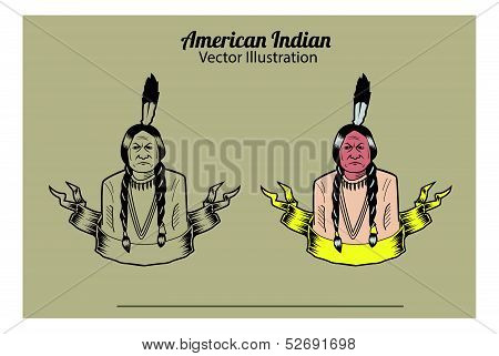 American Indian Vector Illustrattion