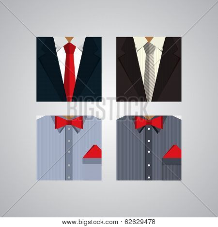 Flat icons for formal wear