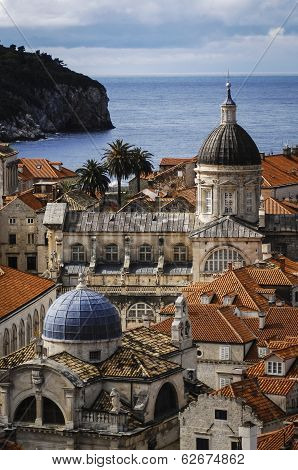 Dubrovnik old town overlooking the Adriatic Sea