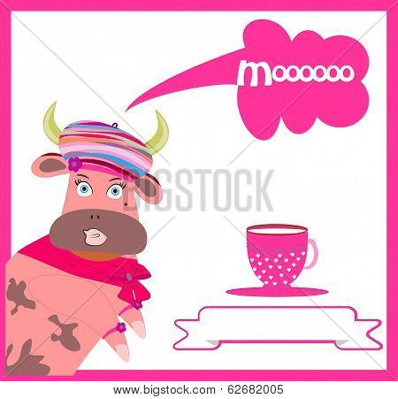 Happy cow  Vector illustration