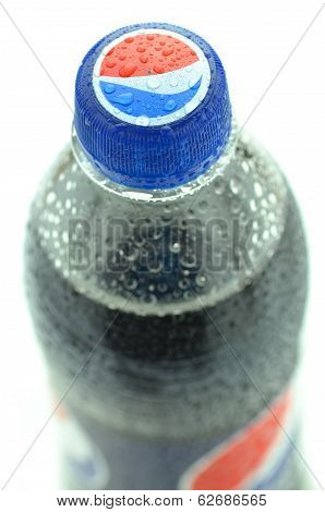 Bottle of Pepsi drink isolated on white