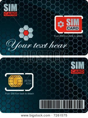 Tarjeta SIM con la plantilla de vecor portador