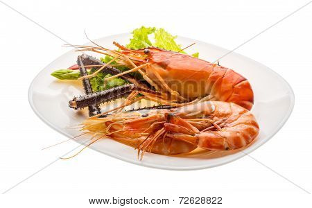 Giant Freshwater Prawn And King Prawns