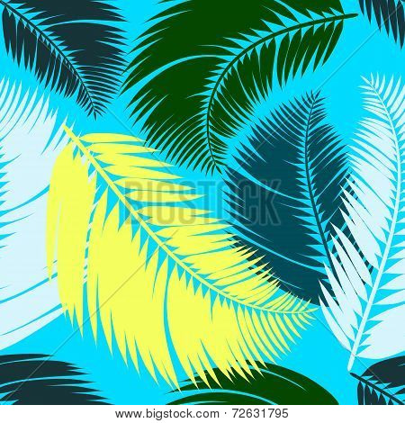 Multicolour Palm Leaves Seamless Pattern