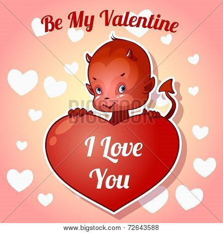 Cute little devil for Valentine's Day
