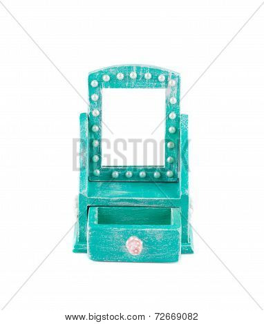 Blue console mirror handmade.