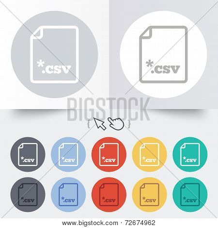 File document icon. Download CSV button.