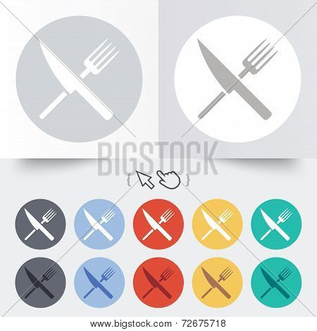 Food sign icon. Cutlery symbol. Knife and fork.