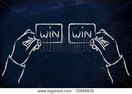 Hands Exchanging Win Win Solutions